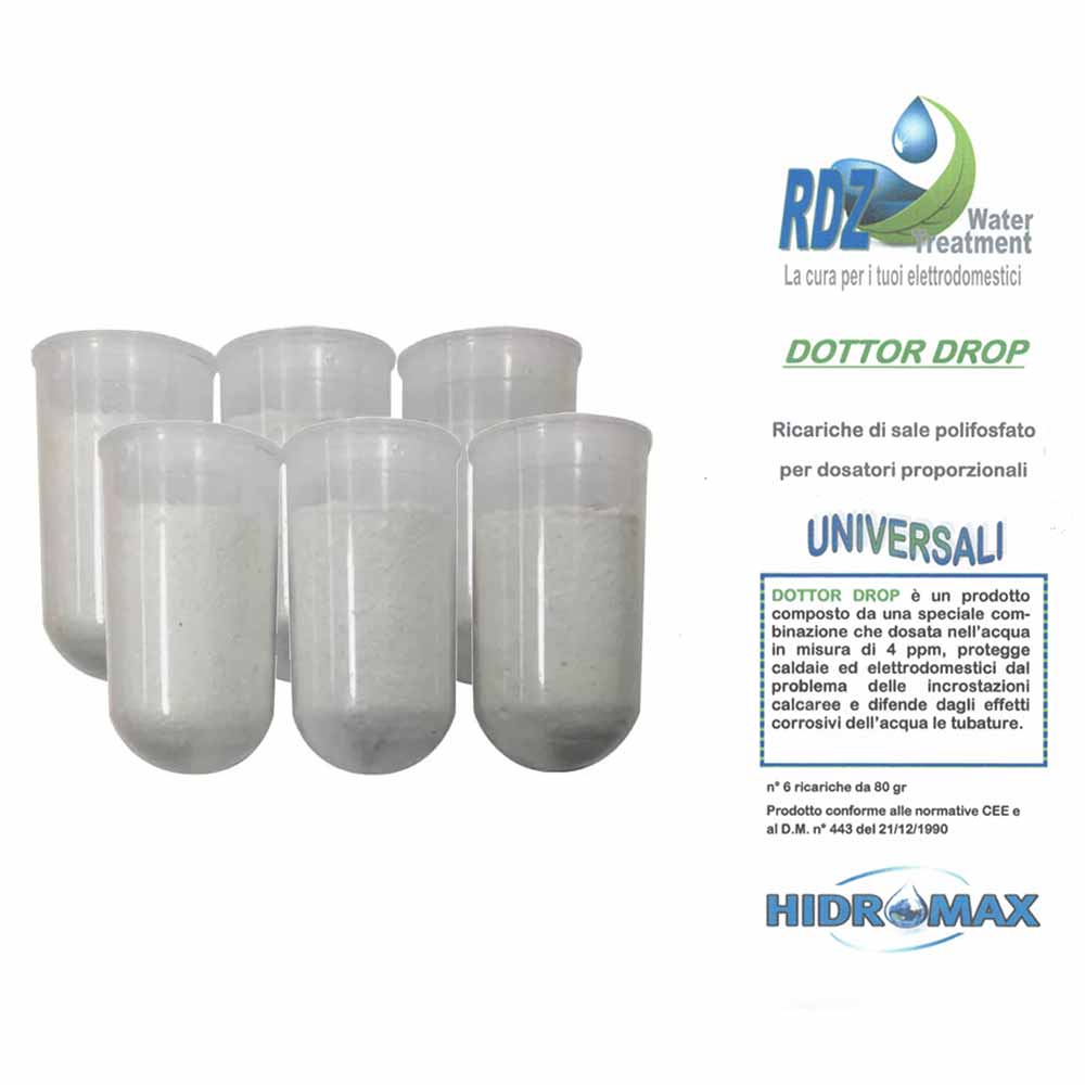 Ricariche sali polifosfato per filtro anticalcare cf.6 pz. 
