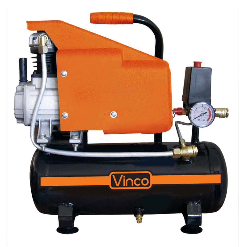 Compressore lubrificato lt.6 pressione 8 bar potenza 1,0HP VINCO 60612 