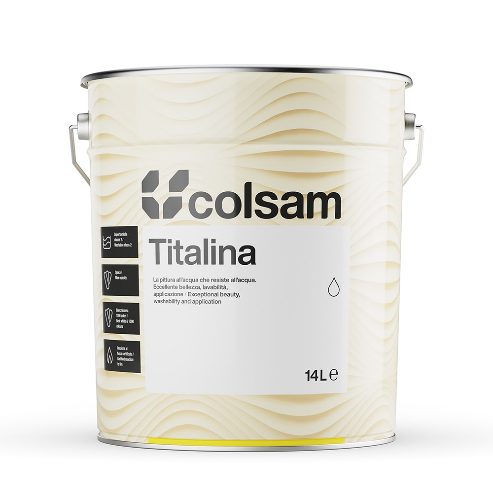 Idropittura murale superlavabile TITALINA extra opaca bianchissima lt.5 COLSAM