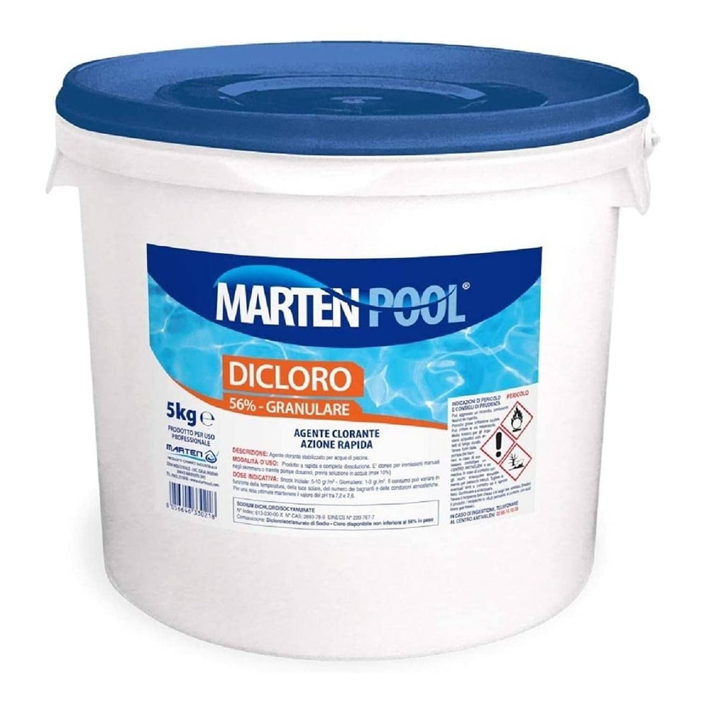 Cloro in polvere per piscine kg.5 dicloro granulare MARTEN