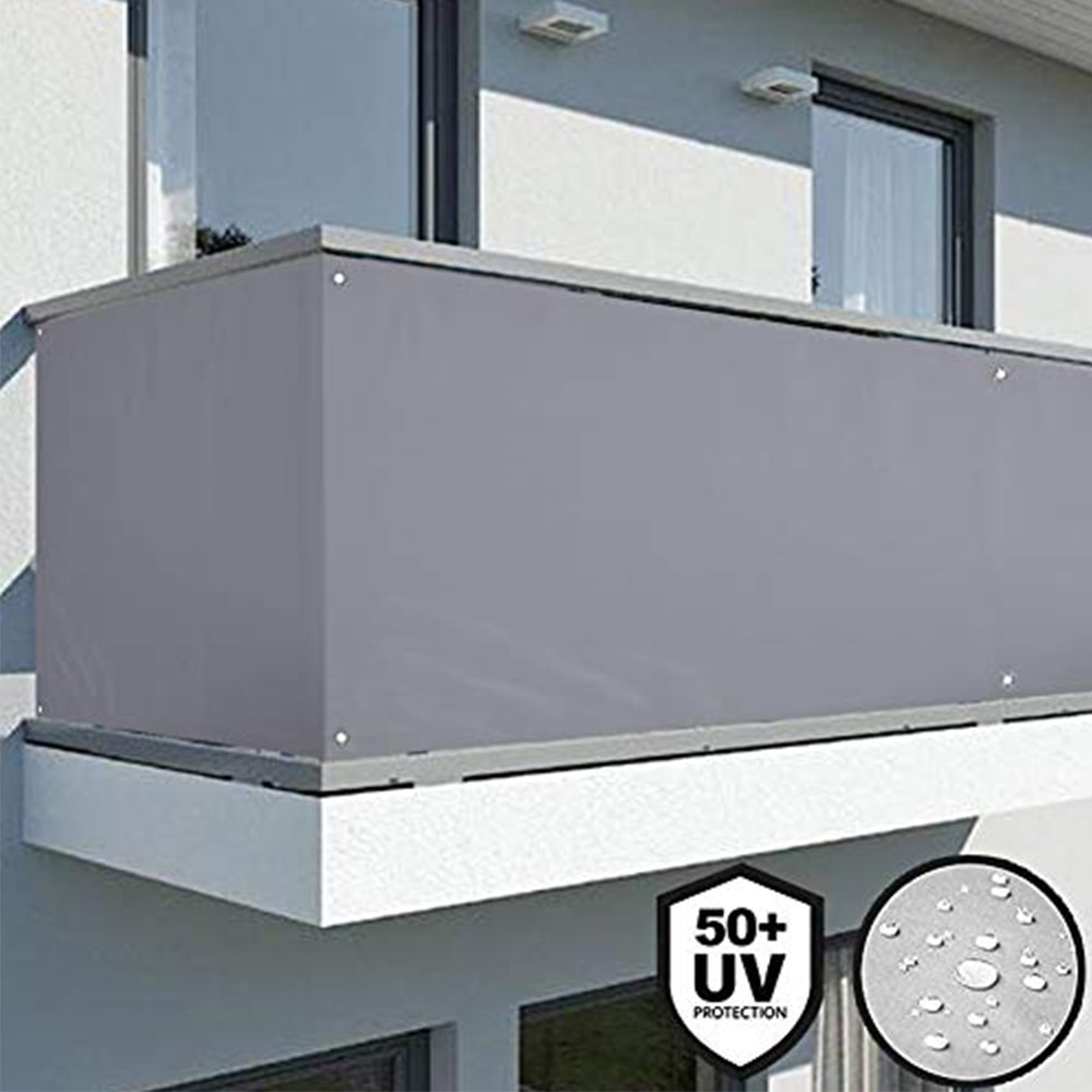 Telo frangivista copertura frangivento in pvc per ringhiere balconi cm.90 x 6 mt. grigio chiaro