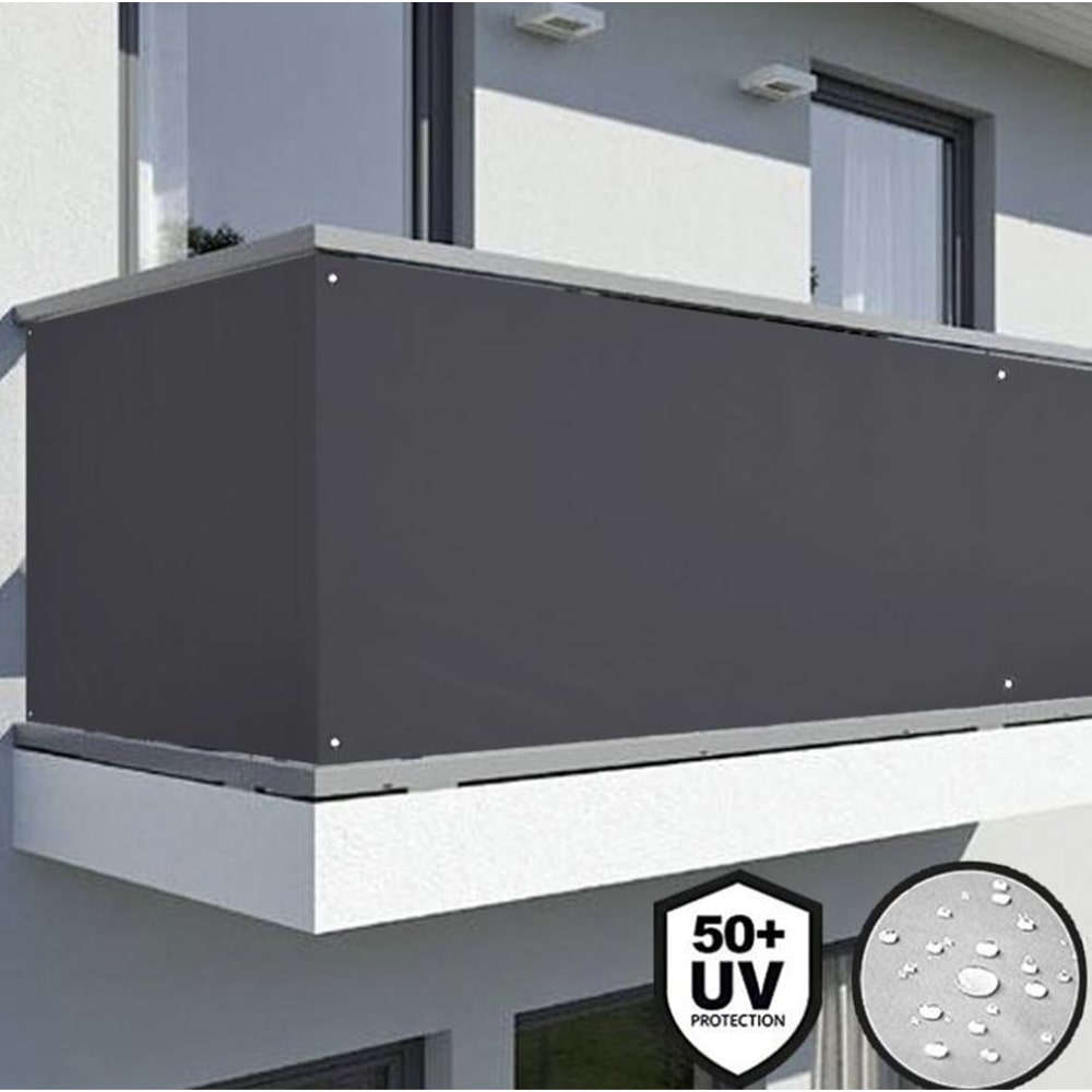 Telo frangivista copertura frangivento in pvc per ringhiere balconi cm.90 x 6 mt. grigio scuro antracite