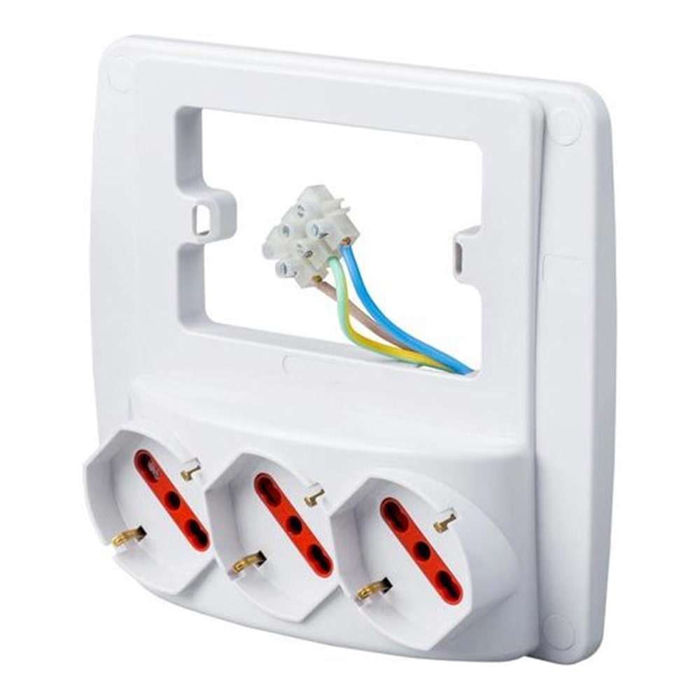 Multipresa da parete ROSI EMILIA SMART bianca 3 prese schuko + italiane bivalenti 10/16 amp