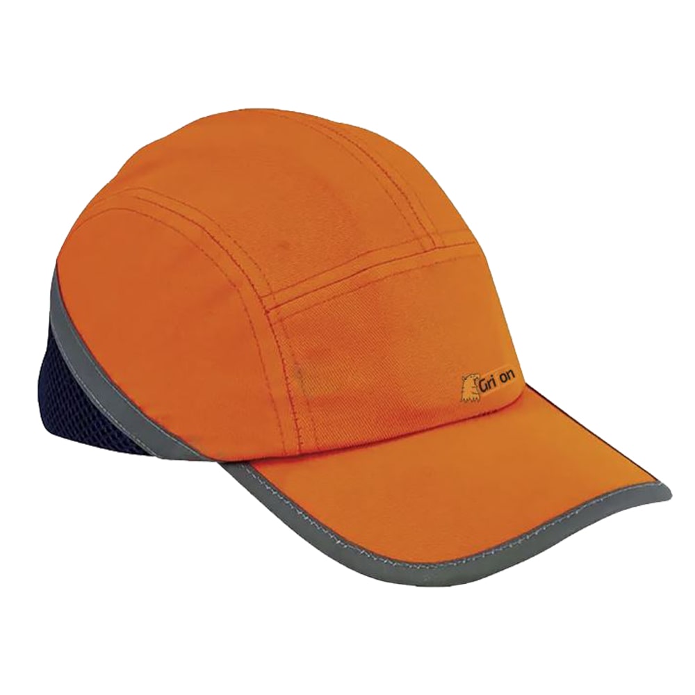 Berretto protettivo antiurto con visiera rivestito in abs e cotone alta visibilità arancio