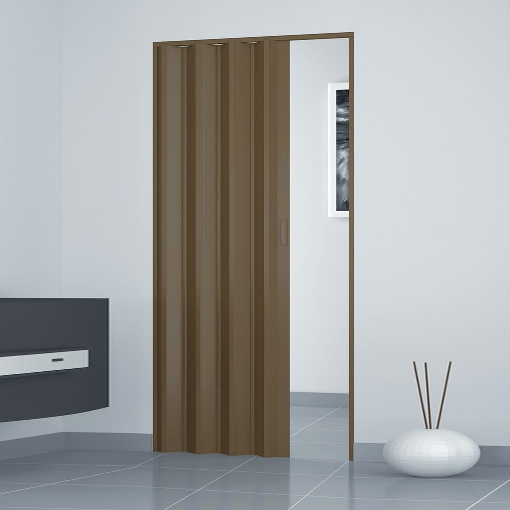 Porta a soffietto da interno cm.82 x 210 noce con maniglia e chiusura magnetica