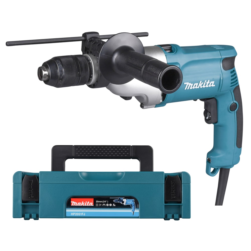 Trapano elettrico MAKITA HP2051FJ con percussione 720W mandrino 13 mm a sgancio rapido e valigetta