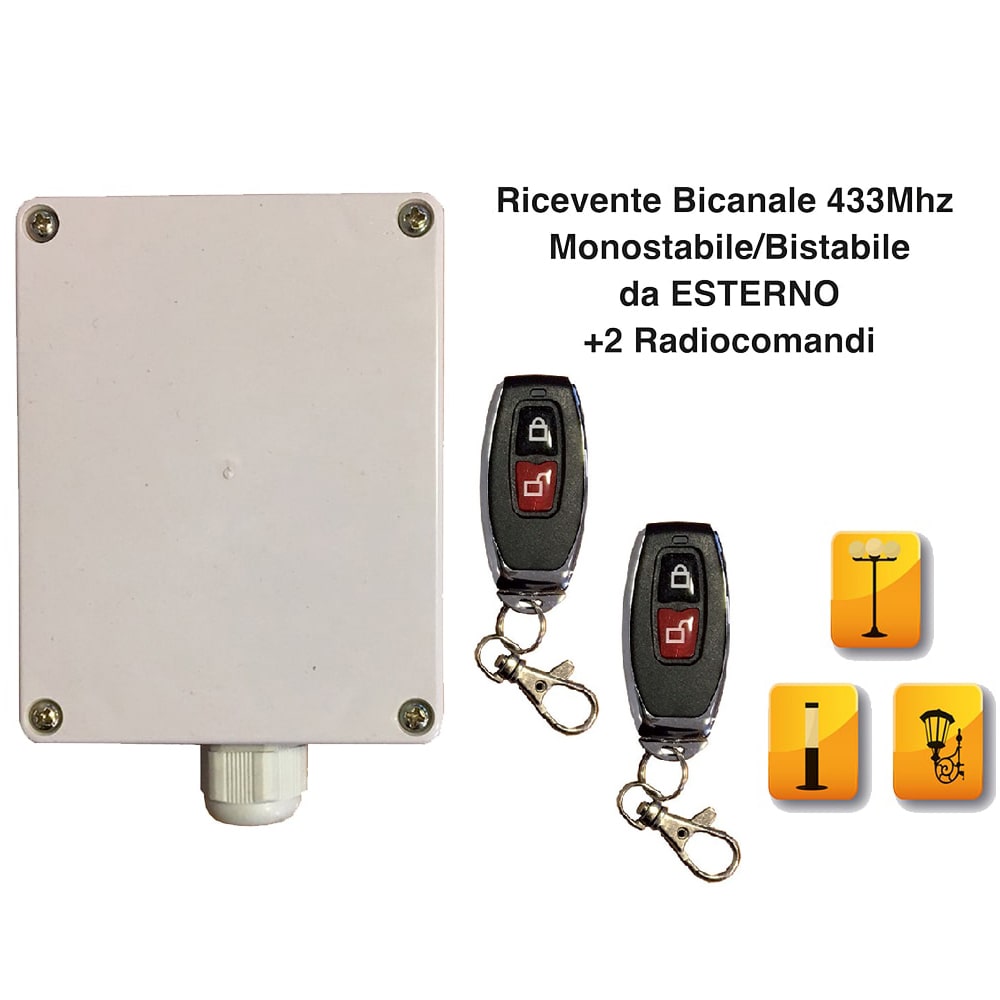 Kit ricevente 433Mhz per luci da esterno e apparecchi a 220V BRAVO